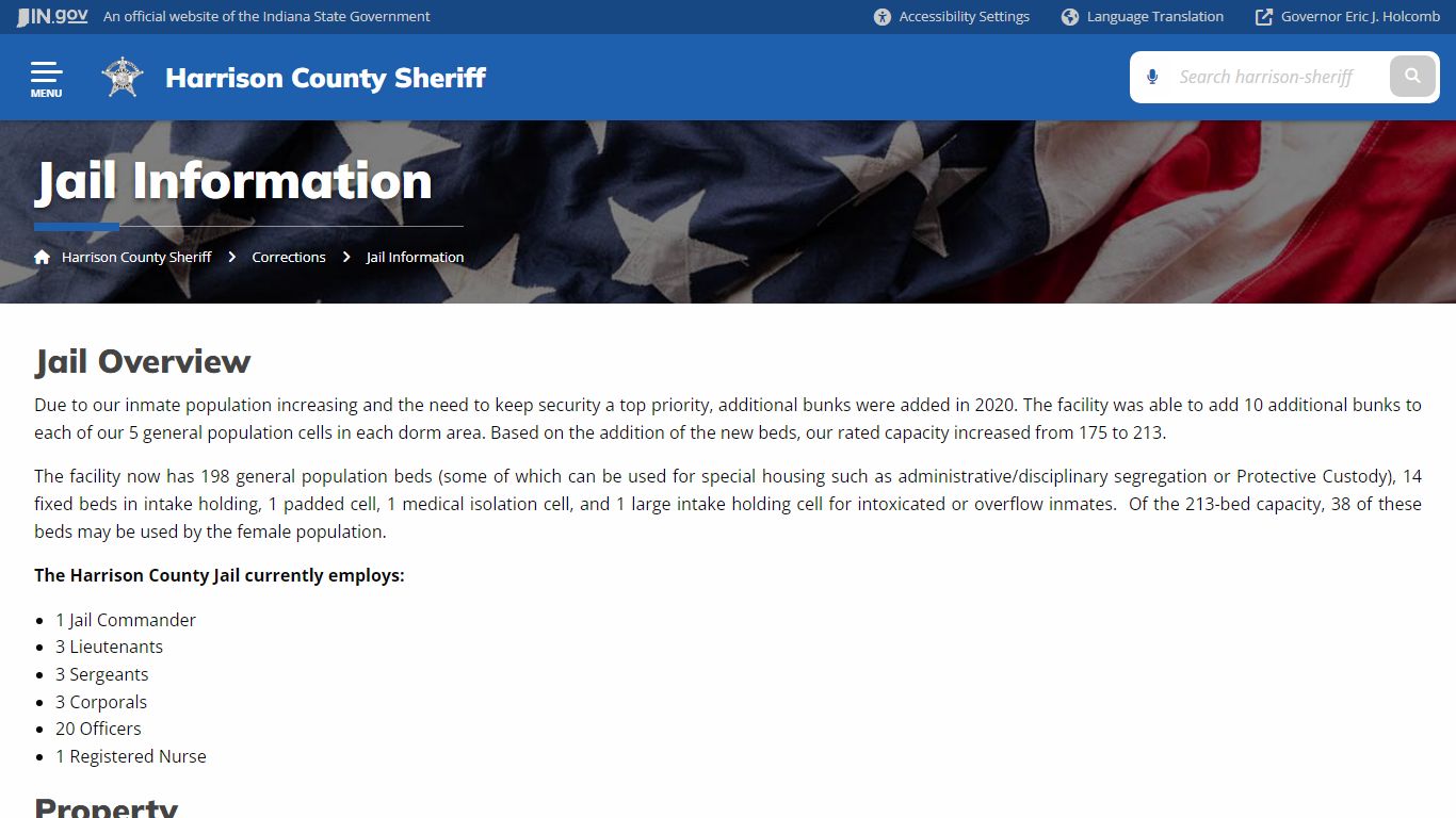 Harrison County Sheriff: Jail Information - IN.gov