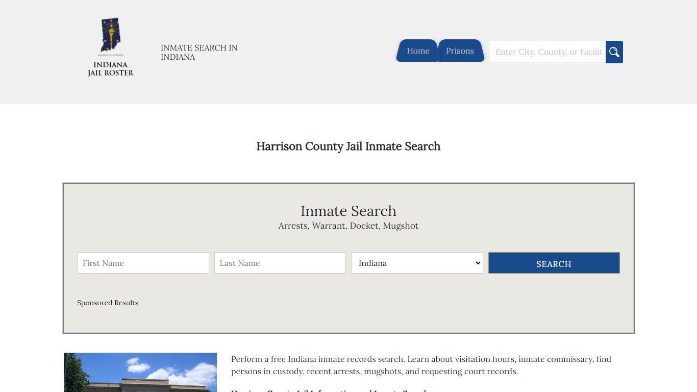 Harrison County Jail Inmate Search | Indiana Jail Roster