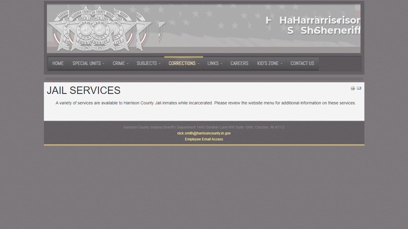 Harrison County Indiana Jail Services - hcsdin.net